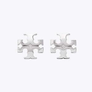 Tory Burch Curved Kira Logo Earrings